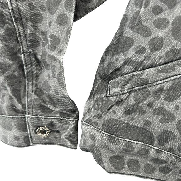 Half Evil 333 Men's Black and Gray Spotted Denim Jacket Retro Streetwear Small - Picture 4 of 6